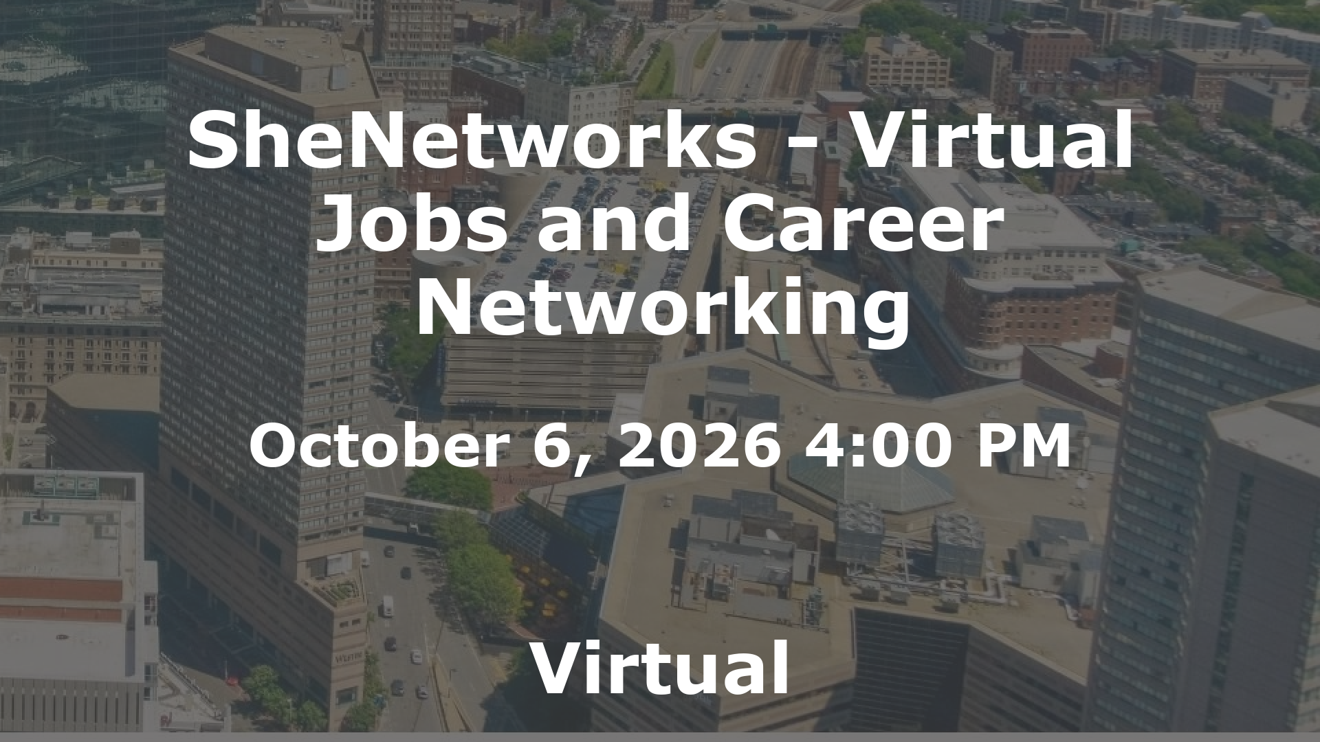 SheNetworks - Virtual Jobs and Career Networking event image